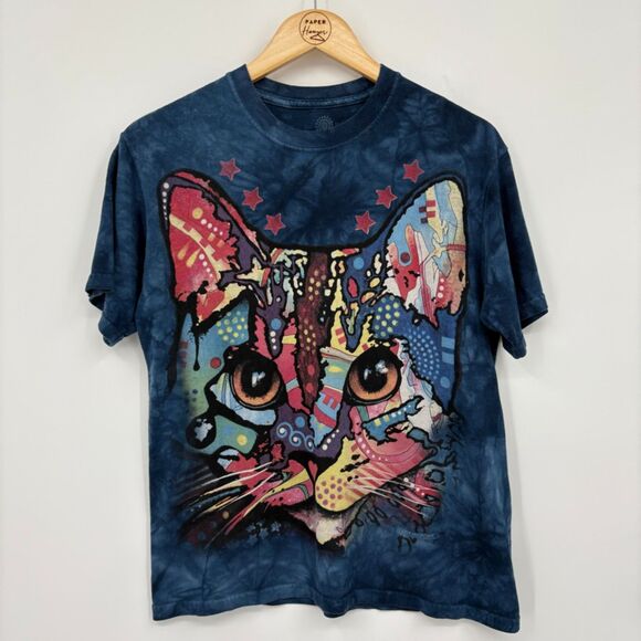 The Mountain Patches the Cat Tie-dye Tee, Size Small, 100% Cotton, Hand-Dyed - Picture 1 of 7